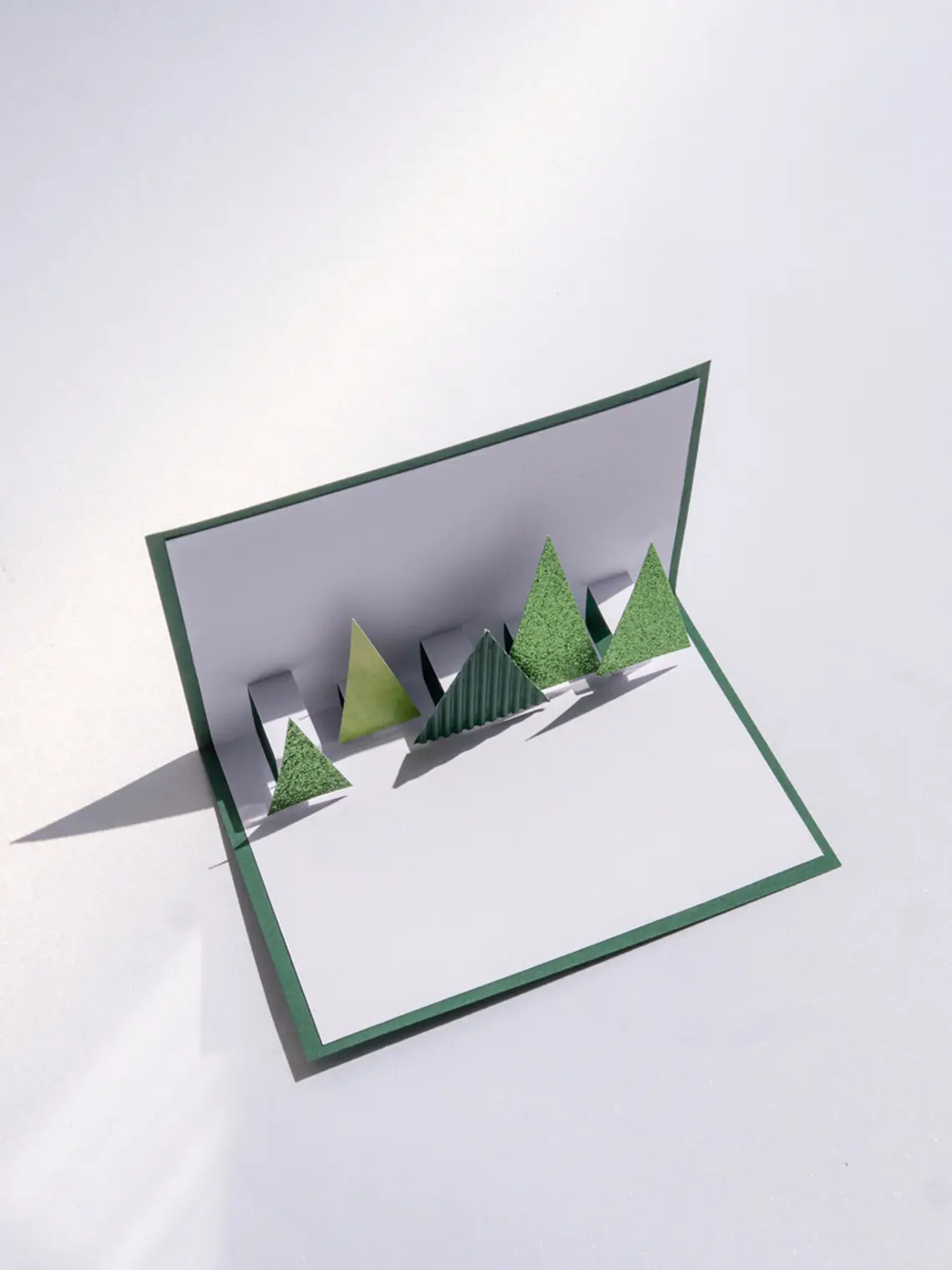 Christmas card green trees